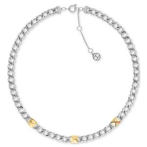 Tommy Hilfiger Two-Tone Stainless Steel Necklace Necklace, 16" + 2" extender